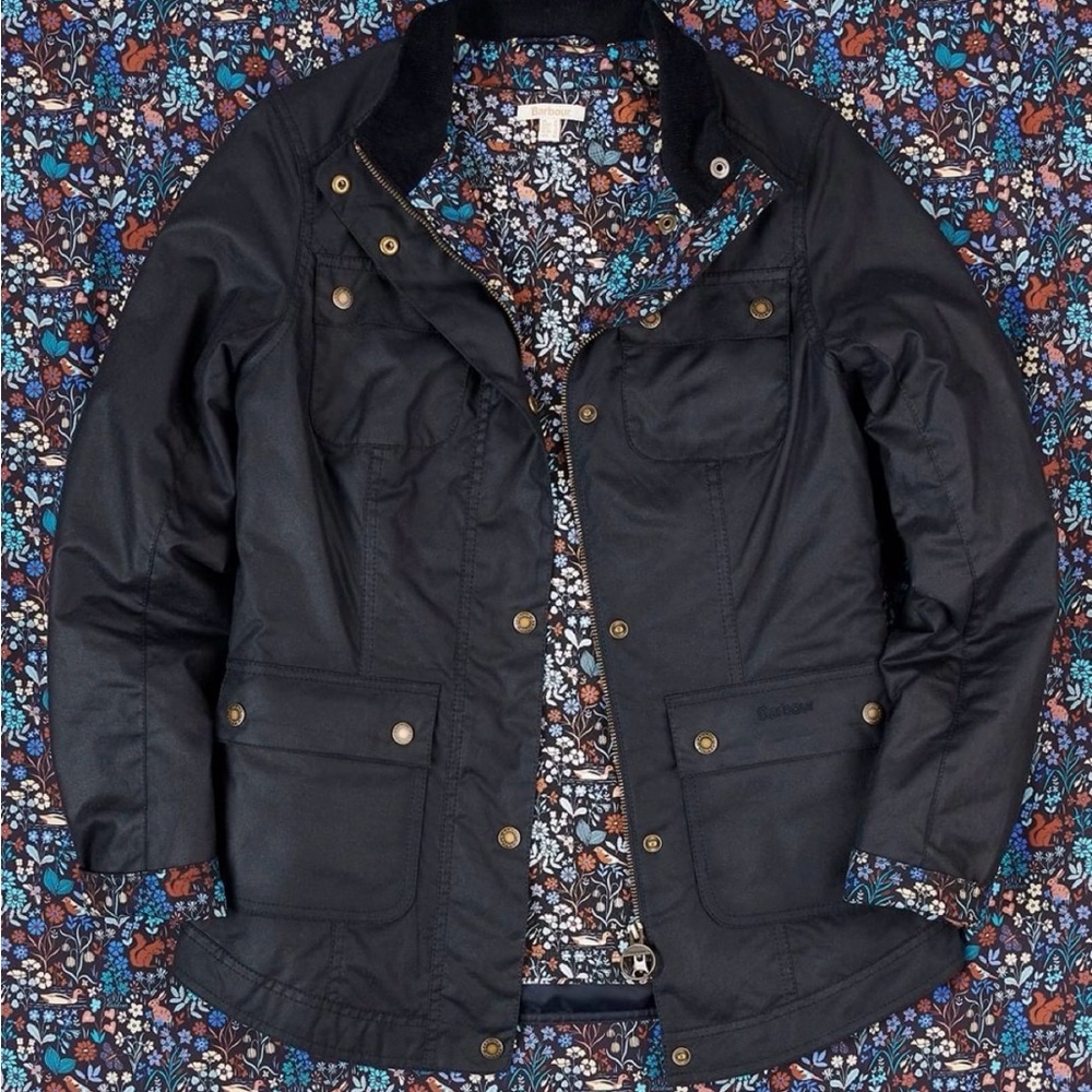 Barbour Women's Wax Jacket with Art Fabric